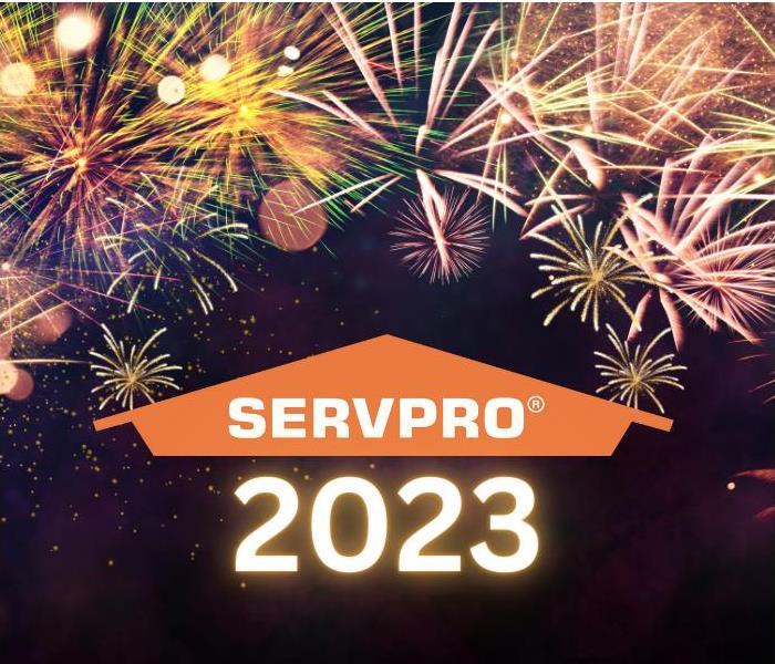 fireworks and the servpro logo