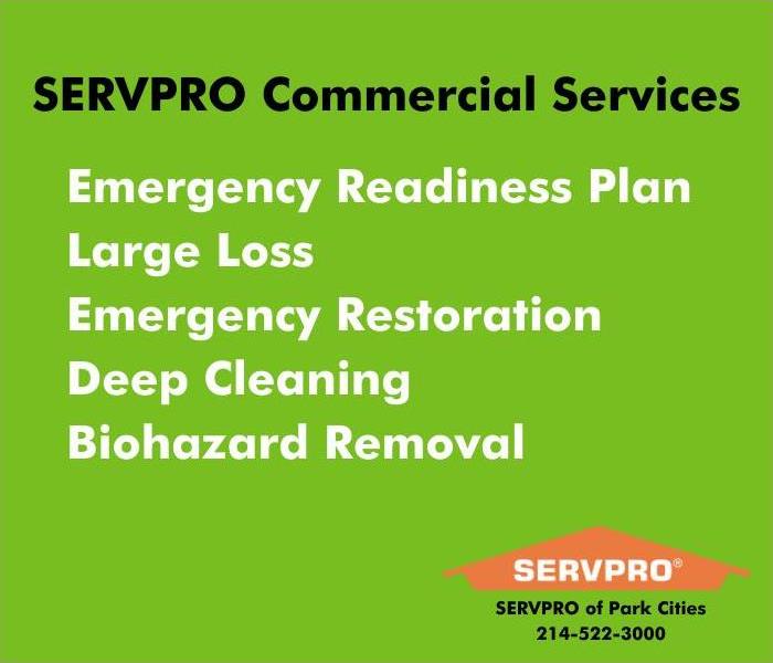 List of SERVPRO commercial services
